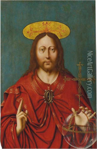 Christus Als Salvatormundi Oil Painting - Joos Van Cleve