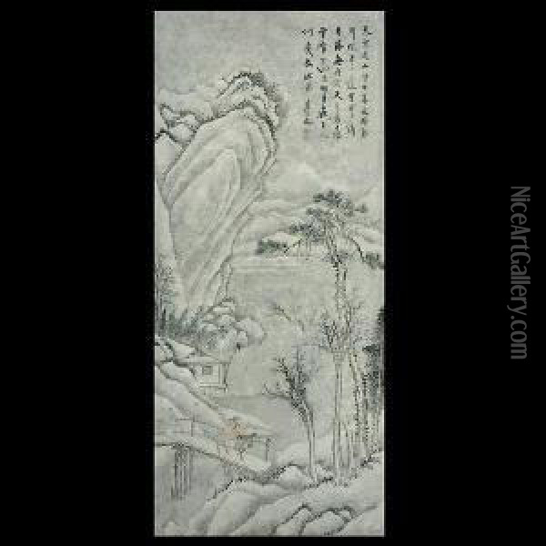 Hanging Scorll, Ink On Paper. Oil Painting - Jiang Tingxi