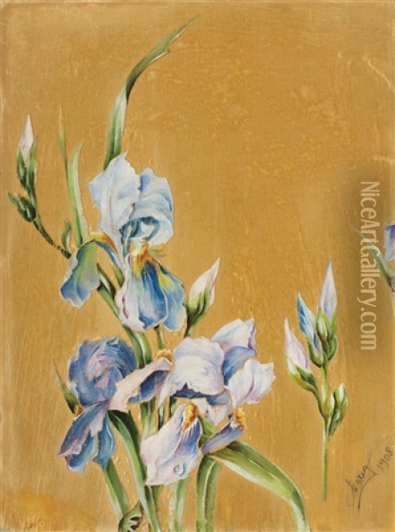Irises Oil Painting -  Queen Marie of Romania