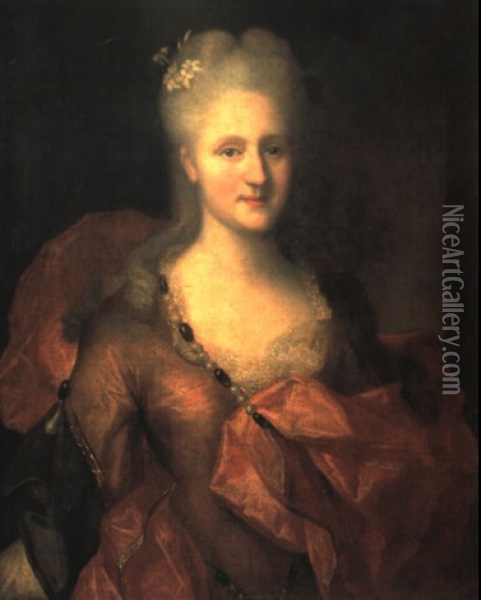 Portrat Einer Eleganten Dame Mit Perlenketten Oil Painting - Joseph-Siffred Duplessis