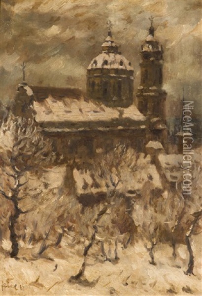 Blick Auf Die Nikolauskirche Oil Painting - Stanislav Feikl