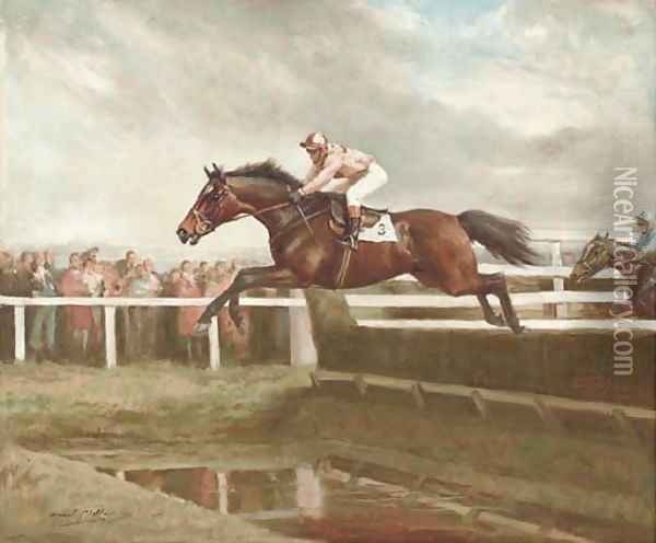 Captain Christy, The George VI Chase, Boxing day 1976 Oil Painting - H. Raoul Millais