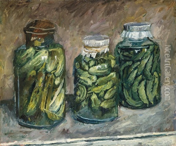 Cucumbers Oil Painting - Andor Basch