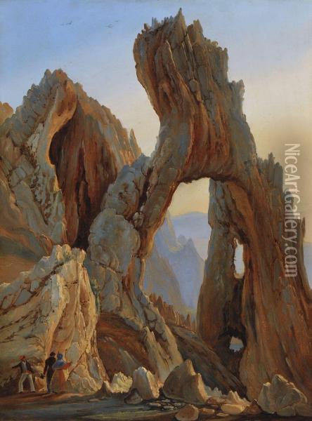 Capri - Arco Naturale Oil Painting - Franz Ludwig Catel