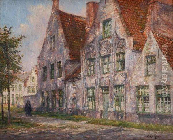 Rayons De Soleil A Bruges Oil Painting - Omer Coppens