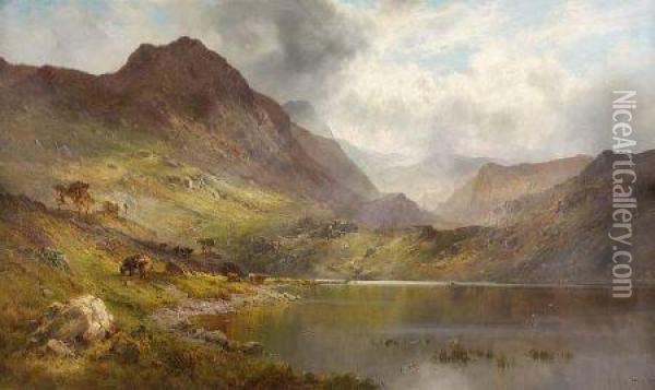 A Perthshire Valley Oil Painting - Alfred de Breanski