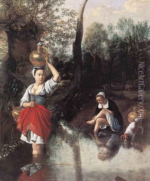 The Wager 1660s Oil Painting - Jan Siberechts