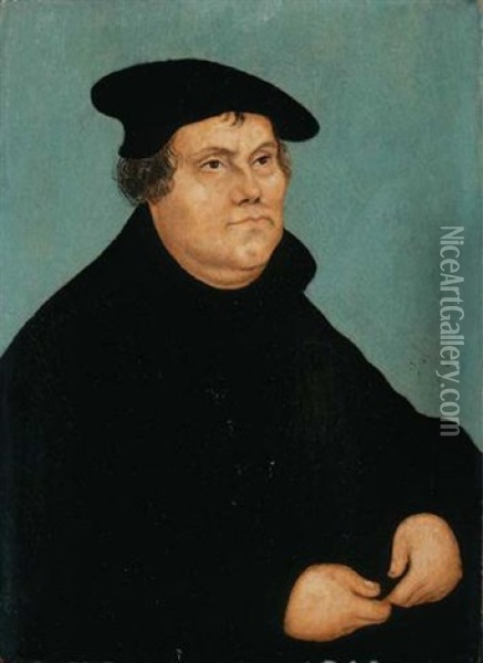Portrait Of Martin Luther Oil Painting - Lucas Cranach the Elder