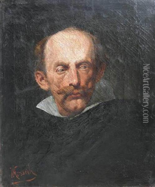 Portret Mezczyzny Oil Painting - Wojciech Von Kossak