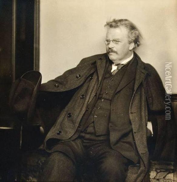 Portrait Of Chesterton Oil Painting - Robert Lambach