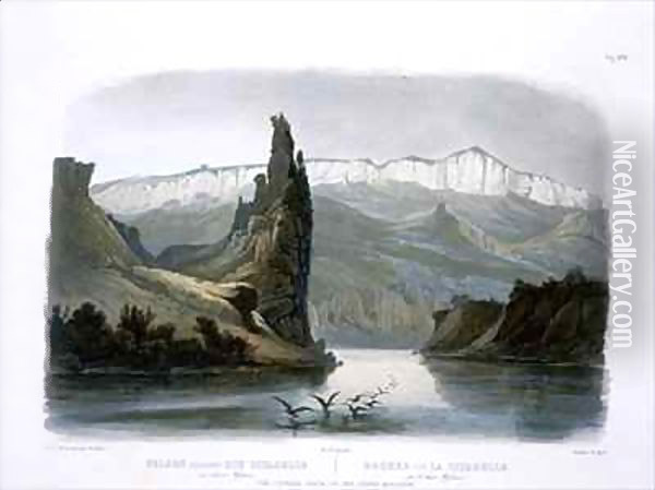 The Citadel Rock on the Upper Missouri Oil Painting - Karl Bodmer