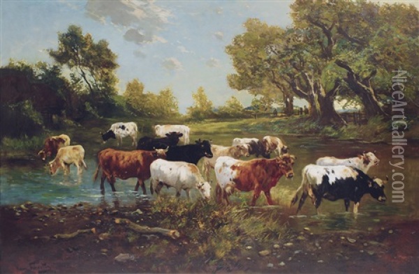 Watering Place Oil Painting - Henry Schouten