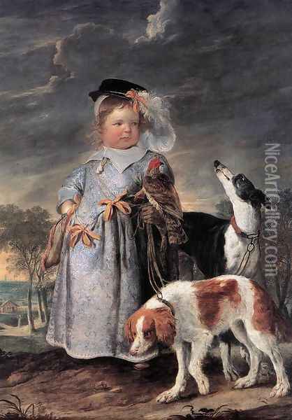Portrait of a Young Boy Oil Painting - Erasmus II Quellin (Quellinus)