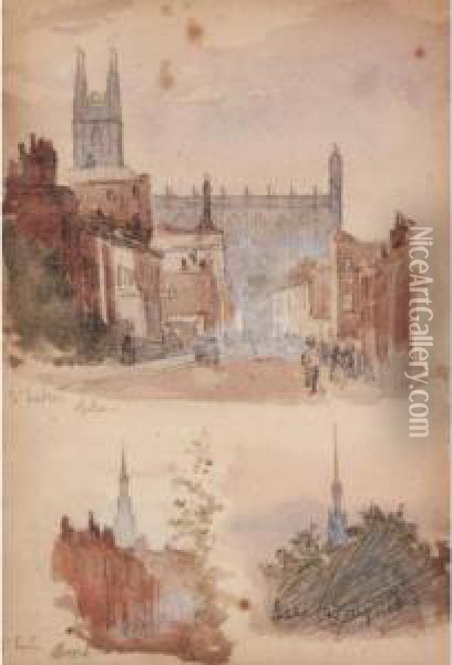 St. Luke's Chelsea, St. Paul's Brompton And Lee Oil Painting - Thomas Matthew Rooke