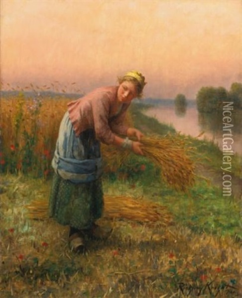 The Gleaner Oil Painting - Daniel Ridgway Knight