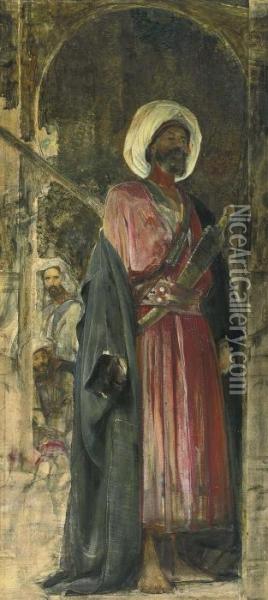 Sheikh Hussein Of Gebel Oil Painting - John Frederick Lewis