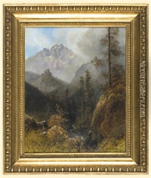 Castle In The Mountains Oil Painting - Wilhelm Broker