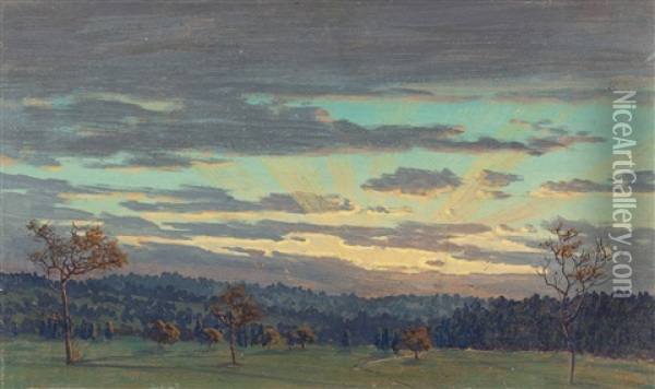 Wolkenstudie Oil Painting - Carl Irmer