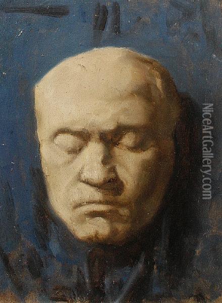 Life Mask Of Beethoven Oil Painting - William Crampton Gore