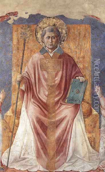 St Fortunatus Enthroned 1450 Oil Painting - Benozzo di Lese di Sandro Gozzoli