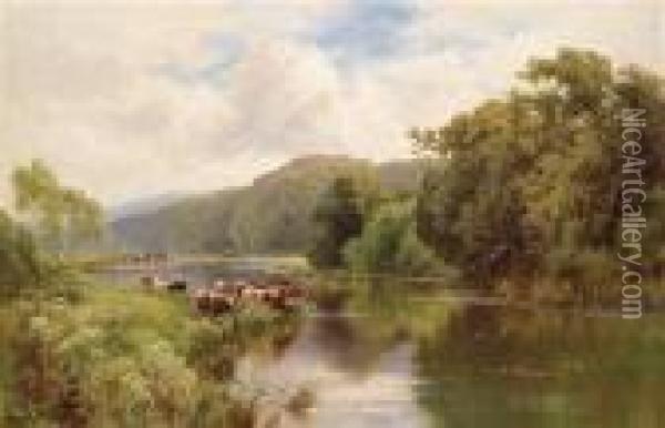 Cowson The Riverbank Oil Painting - Henry Hillier Parker