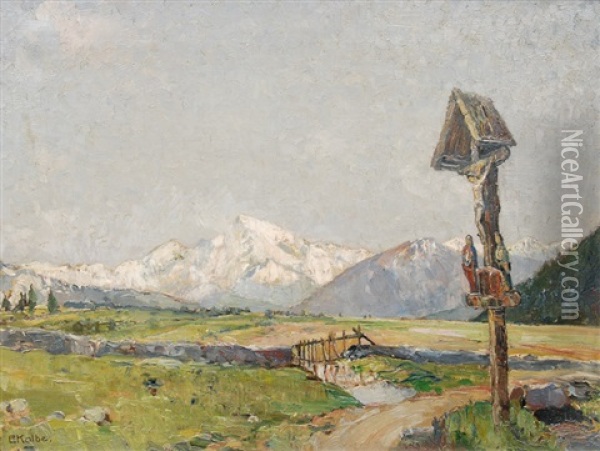 Panoramic View Of The Alps Oil Painting - Ernst Kolbe