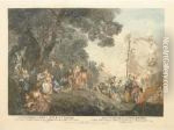 L'embarquement Pour Cythere Par Tardieu Oil Painting - Watteau, Jean Antoine