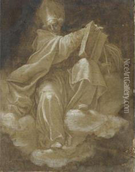 Sant'ambrogio Oil Painting - Cristoforo Pomarancio (Roncalli)