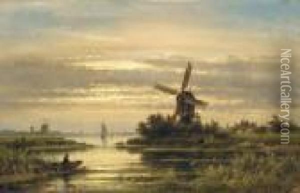 Daybreak, Holland Oil Painting - Lodewijk Johannes Kleijn