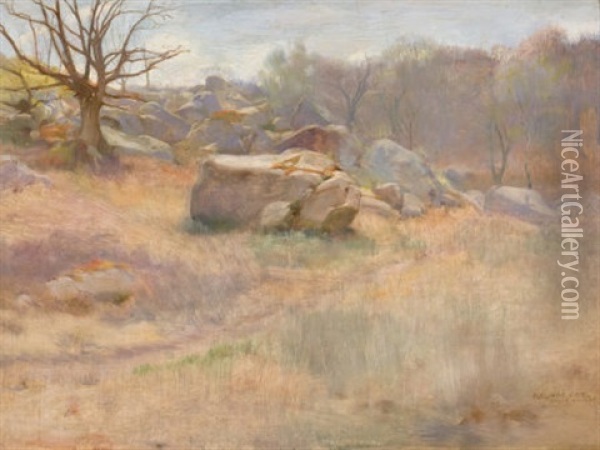 Landscape With Rock Oil Painting - Harry Mills Walcott