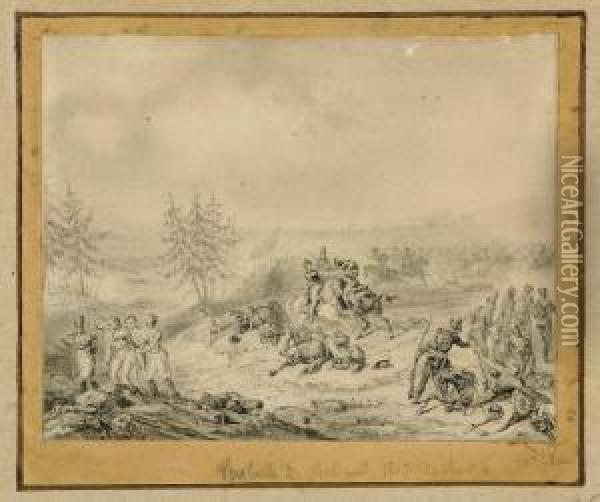 La Bataille De Stralsund, 20 Aout 1807 Oil Painting - Victor Adam