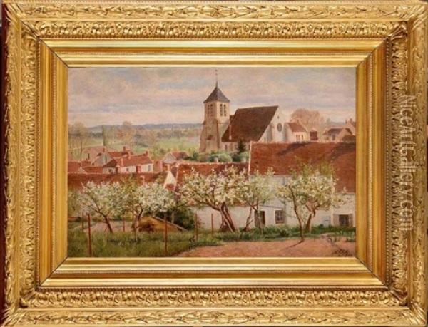 Vue De Montigny Sur Loing Oil Painting - Adrien Schulz