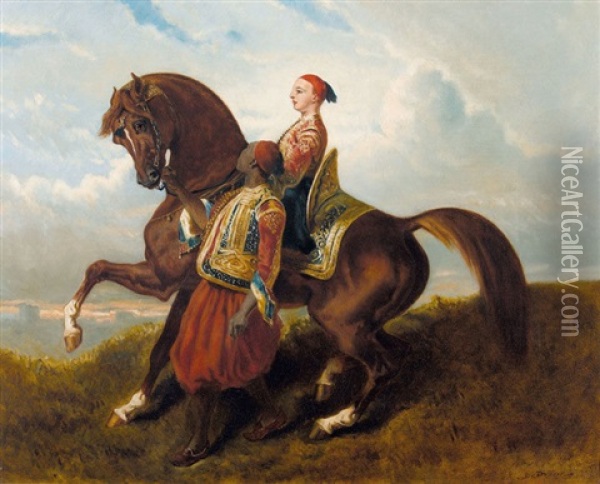 Orientalischer Reiter Oil Painting - Alfred De Dreux