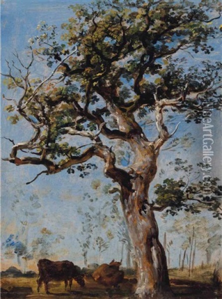 Oak Tree Oil Painting - Georg Maximilian Johann Von Dillis