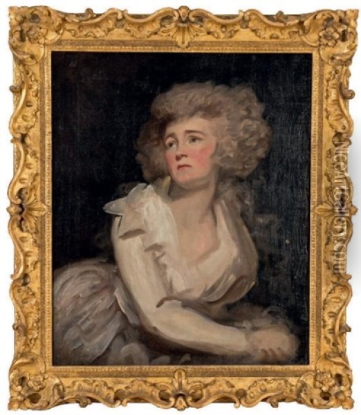 Portrait De Femme Oil Painting - George Romney