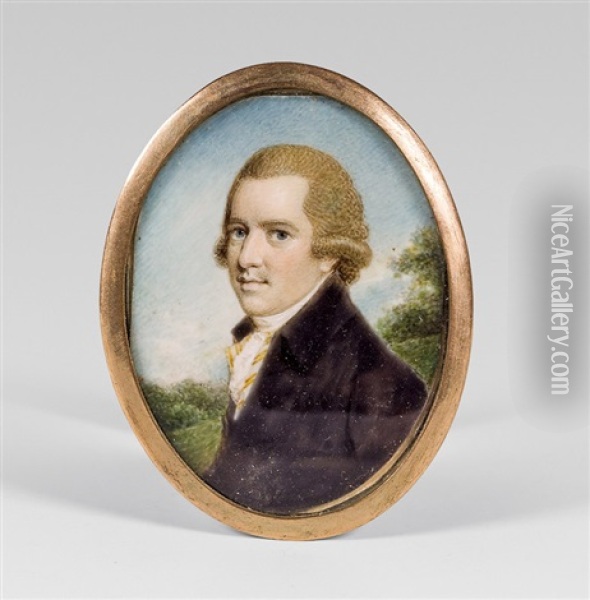 Portrait Of A Man Oil Painting - Samuel Shelley