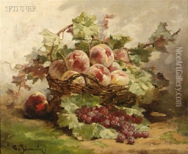 A Basket Of Fruit Oil Painting - Georges Jeannin