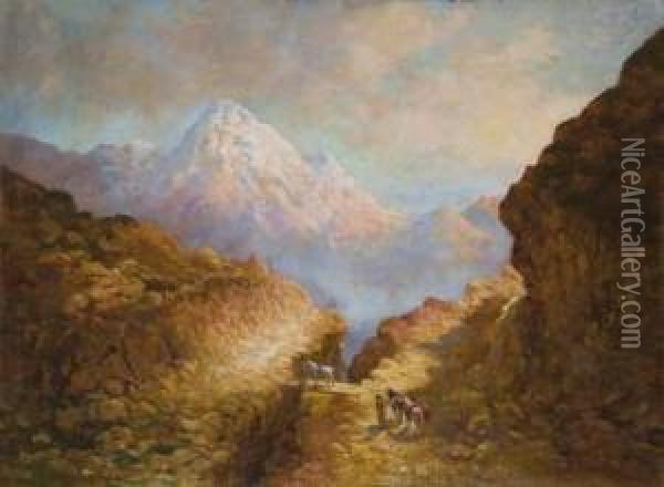 Paysage De Montagnes Oil Painting - Ilya Nikolaevich Zankovsky