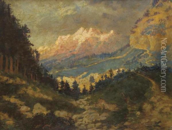 Le Grand Combin, Suisse Romande Oil Painting - Gustave Dore