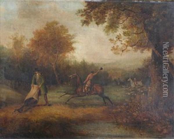 Releasing The Fox Oil Painting - Samuel John Egbert Jones