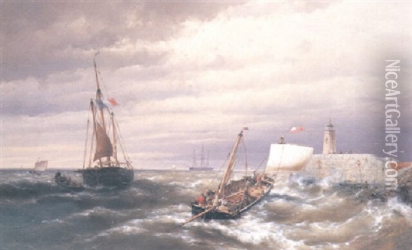 The Return To The Port Oil Painting - Hermanus Koekkoek the Younger