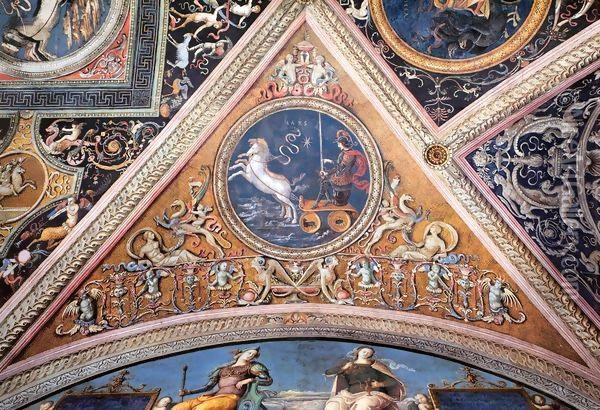 Ceiling decoration (detail) 3 Oil Painting - Pietro Vannucci Perugino
