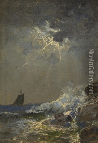 Rough Seas Oil Painting - William Trost Richards