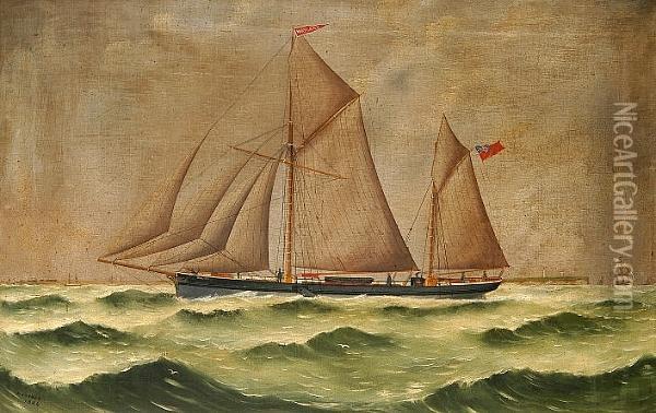 The Ketch 'hopewell' Oil Painting - J. Fannen