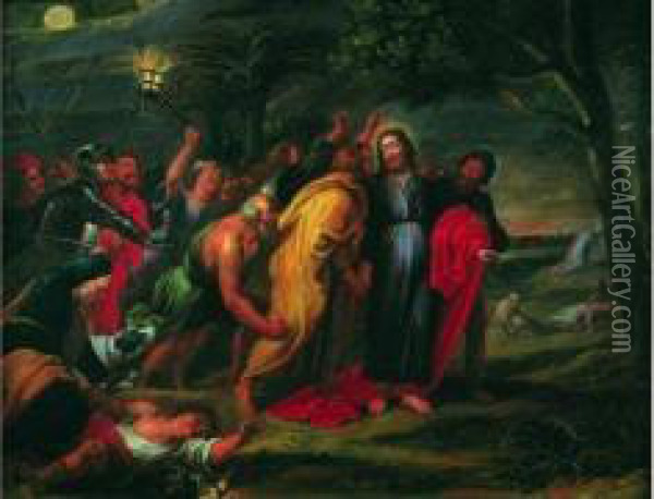 L'arrestation Du Christ Oil Painting - Willem Van Herp