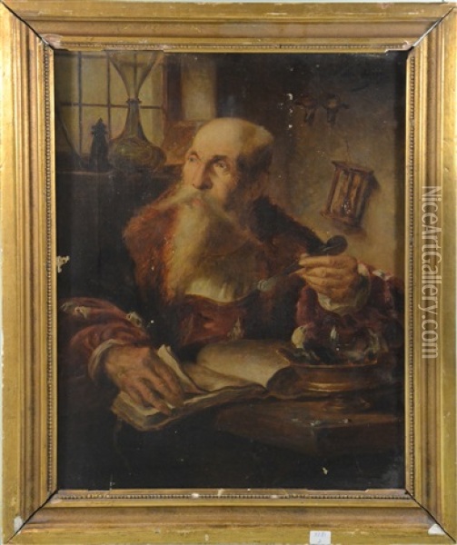 Homme A La Lecture Oil Painting - Edmond Theodor Van Hove