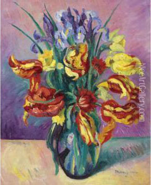 Tulipes Perroquet Oil Painting - Henri Charles Manguin