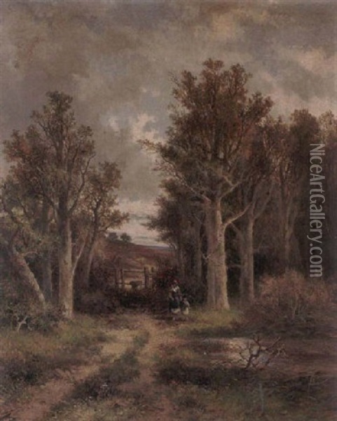 Near Albury, Surrey Oil Painting - Abraham Hulk the Younger