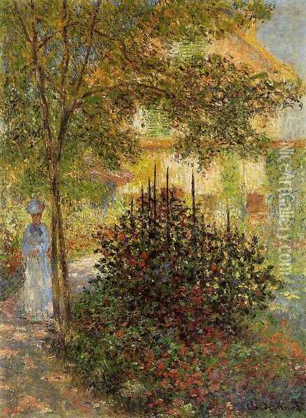Camille Monet In The Garden At The House In Argenteuil Oil Painting - Claude Oscar Monet