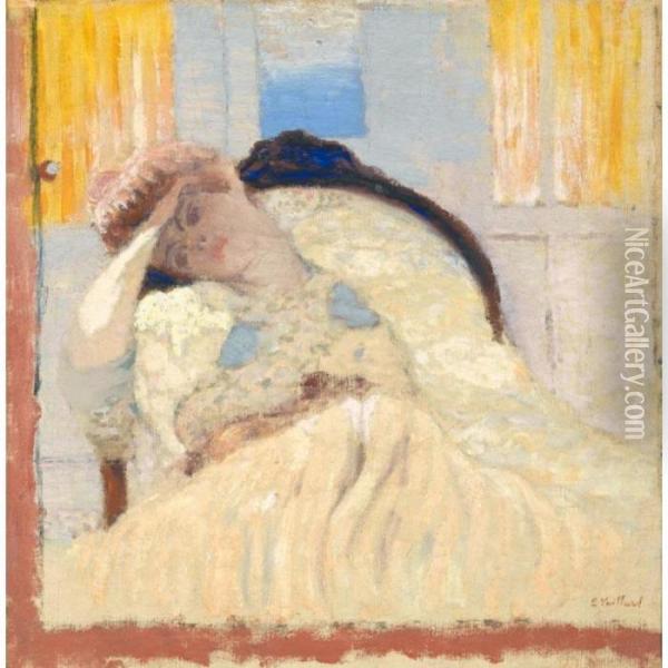 Misia Assise Dans Une Bergere, Dit Nonchaloir Oil Painting - Jean-Edouard Vuillard